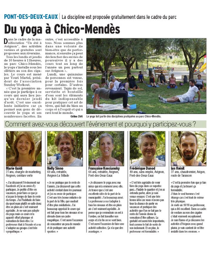  Article avinews Sunday Workout Avignon les joggeurs du dimanche